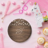 ラスティック カントリー ストリング ライト ウェディング ペーパー プレート (パーティー)