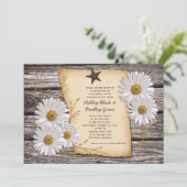 ラスティック カントリー デイジー ウェディング 招待状 (スタンド正面)