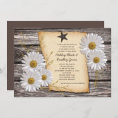 ラスティック カントリー デイジー ウェディング 招待状 (正面/裏面)