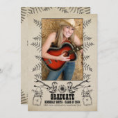 ラスティック カントリー | フォト 卒業パーティー 招待状 (正面/裏面)