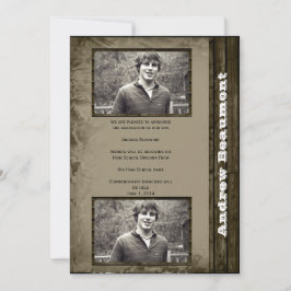 ラスティック カントリー フォト 卒業発表 案内状