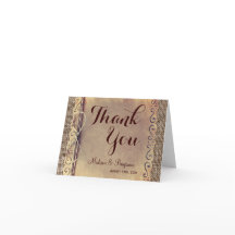 ラスティック カントリー ヴィンテージ ウェディング サンクス カード