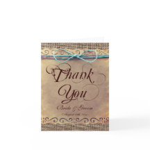 ラスティック カントリー ヴィンテージ ウェディング サンクス カード