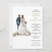 ラスティック クラシック ボヘミアンフラワー ウェディング 招待状 (正面)