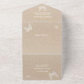 ラスティック クラフト アンド バタフライ ウェディング オールインワン招待状 (外側)