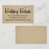 ラスティック クラフト ウェディング ウェブサイト ブラック スクリプト エンクロージャーカード (正面/裏面)