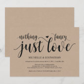 ラスティック クラフト ウェディング エロープメント レセプション 招待状 (正面/裏面)