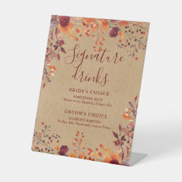 ラスティック クラフト オータム フラワー シグネチャードリンク 台座サイン