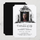 ラスティック クラフト キャンドルの写真による生命の祝い 招待状 (正面/裏面)