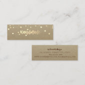 ラスティック クラフト, ゴールド コンフェッティ, ハンドメイド スキニー名刺 (正面/裏面)