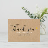 ラスティック クラフト ゴールド ハーツ エレガント スクリプト サンキューカード (スタンド正面)