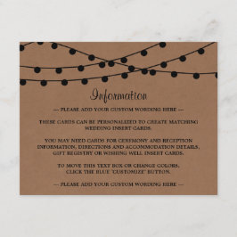 ラスティック クラフト ストリング ライト ウェディングコレクション エンクロージャーカード