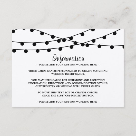 ラスティック クラフト ストリング ライト ウェディングコレクション エンクロージャーカード (正面)