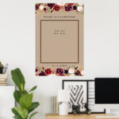 ラスティック クラフト フラワー フォト プロップ セルフィー フレーム ポスター (ホームオフィス)