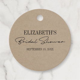 ラスティック クラフト モダン スクリプト ブライダル シャワー フェイバータグ