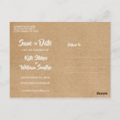 ラスティック クラフト レッド ハート カレンダー セーブ・ザ・デート ポストカード (裏面)