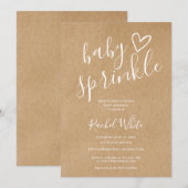 ラスティック クラフト 男女兼用 ベイビー スプリンカル シャワー 招待状 (正面/裏面)