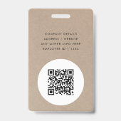 ラスティック クラフト 社員証 | ミニマル 社員 QR バッジ (裏面)