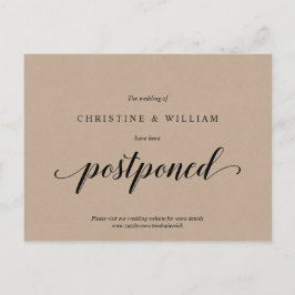 ラスティック クラフト,, 結婚式招待状延期のお知らせ ポストカード