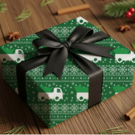 ラスティック クリスマストラックの包装紙 ラッピングペーパー