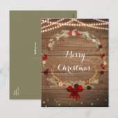 ラスティック クリスマス アントラー リース ウッド & ライト (正面/裏面)