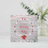 ラスティック クリスマス アントラー リース ホワイト ウッド 招待状 (スタンド正面)