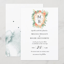 ラスティック クレスト モノグラム 結婚式招待状 招待状