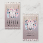 ラスティック グラム ボヘミアンフラワーカウスカルカントリー シック 名刺 (正面/裏面)