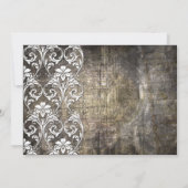 ラスティック グランジ フローラル ウェディング インビテーション (裏面)