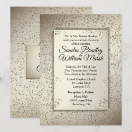 ラスティック グリッター ウェディング インビテーション