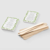 ラスティック グリーン オリーブ リーフ フレーム ウェディング プログラム ハンドファン (組立なし)