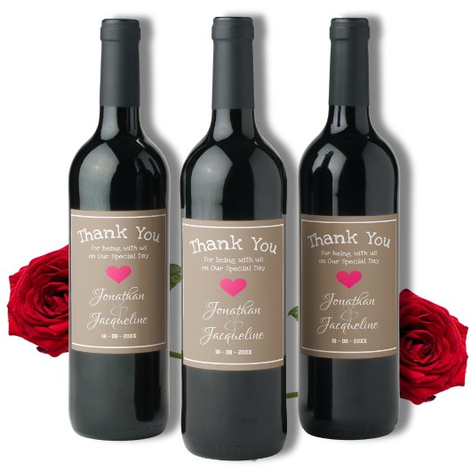 ラスティック ゲスト ギフト おしゃれなベージュとホワイトのウェディング  ワインラベル