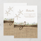 ラスティック コースト スターフィッシュ バルーン ウェディング ディテール 招待状 (正面/裏面)