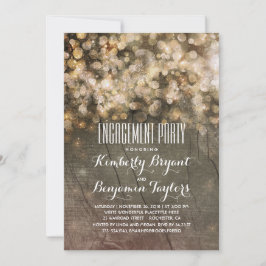 ラスティック ゴールド グリッター ライト ウッド 婚約 パーティー