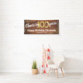ラスティック ゴールド グリッター 100歳の誕生日 横断幕 (インサイチュ)