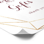 ラスティック ゴールド リーフ フローラル カードとギフト サイン (角)