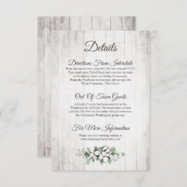 ラスティック サザン コットン ウェディングの詳細 / 方向 エンクロージャーカード