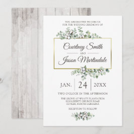 ラスティック サザン コットン ボール ボタニカル ウェディング 招待状