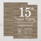 ラスティック・サプライズ 15歳の誕生日パーティー招待状 招待状 (正面/裏面)
