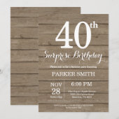 ラスティック サプライズ 40歳の誕生日招待状 招待状 (正面/裏面)