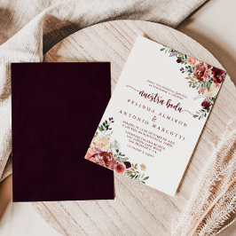 ラスティック サマー フラワーズ 私たちの結婚式 ウェディング 招待状