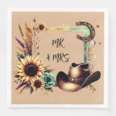 ラスティック サンキュー ウェディング パーティー ナプキン (正面)