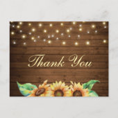 ラスティック サンキュー ウェディング ブライダル シャワー ポストカード (正面)