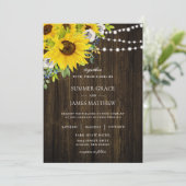 ラスティック サンキュー フラワーのアイボリー ウェディング 招待状 (スタンド正面)