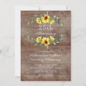 ラスティック サンキュー フラワー 25周年パーティー 招待状 (正面)