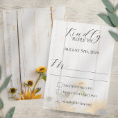 ラスティック サンキライとホワイト バーンワードの結婚式 出欠カード