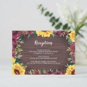 ラスティック サンキライ ウッド フラワー ウェディング レセプション エンクロージャーカード (スタンド正面)