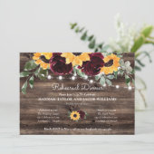 ラスティック サンキライ ウッド ライト リハーサル ディナー 招待状 (スタンド正面)