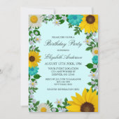 ラスティック サンキライ ダイジー フラワーバースデー 招待状 (正面)