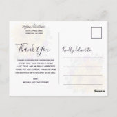 ラスティック サンキライ パープル ローズ ウェディング サンクス ポストカード (裏面)